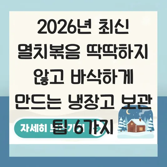 멸치볶음 딱딱하지 않고 바삭하게 만드는 냉장고 보관 팁 대표 이미지