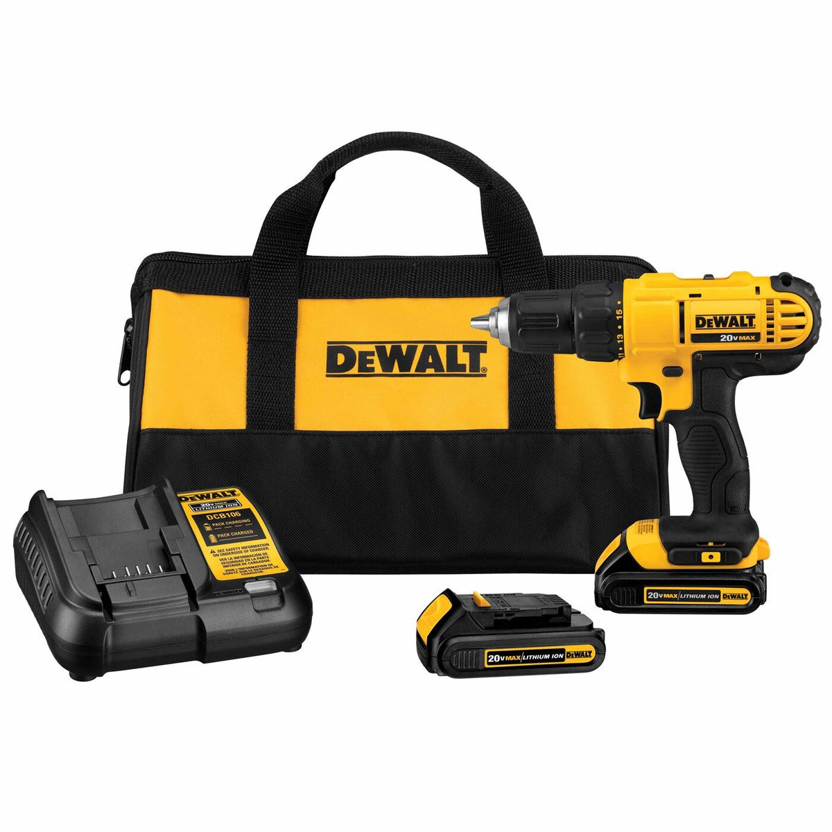 DeWalt 20V MAX Cordless 1/2 in. Drill/Driver Kit (DCD771C2)