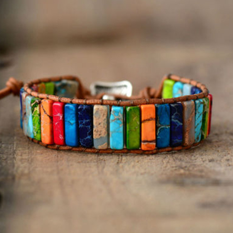 Wickelarmband aus Natursteinen
