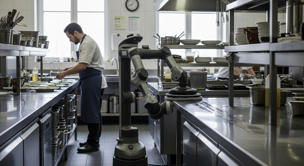 HACCP Roboter beim Wischen: Automatisierte Hygiene in der Gastronomie