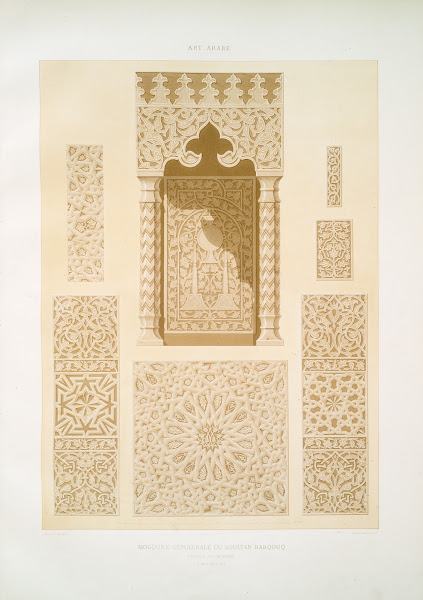 Mosquée sépulcrale du soultan Barqouq détails du mimbar XIVe siècle 1877