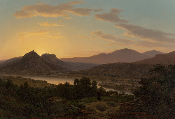 Sunrise View of Drachenfels from Rolandseck circa 1850