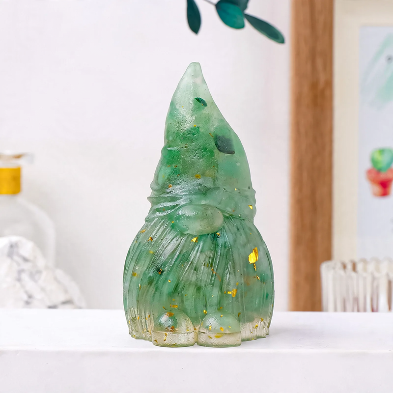 Gnome figure made of resin with gemstones