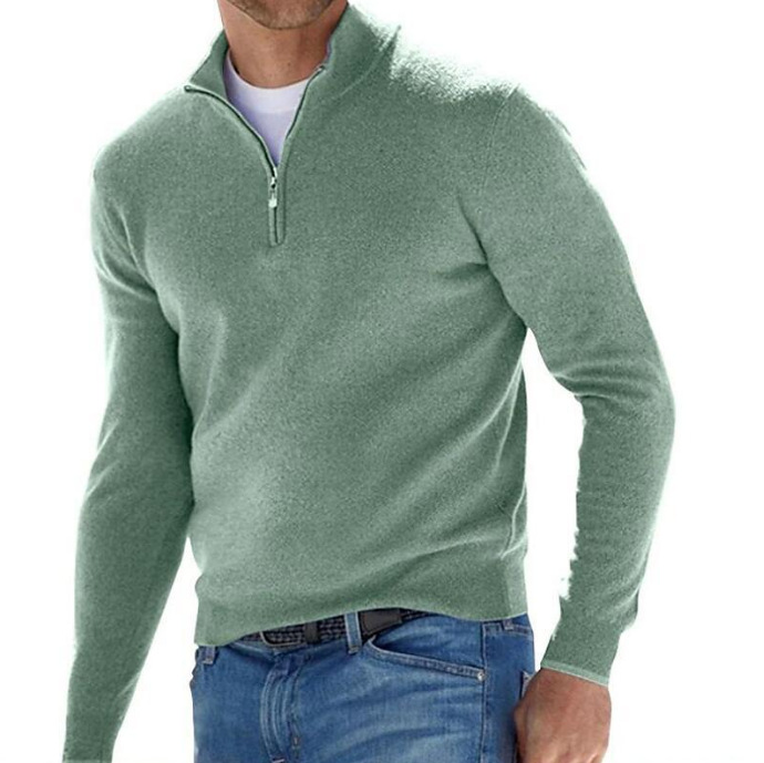 Herren-Langarm-Kaschmirpullover, schlichtes Design