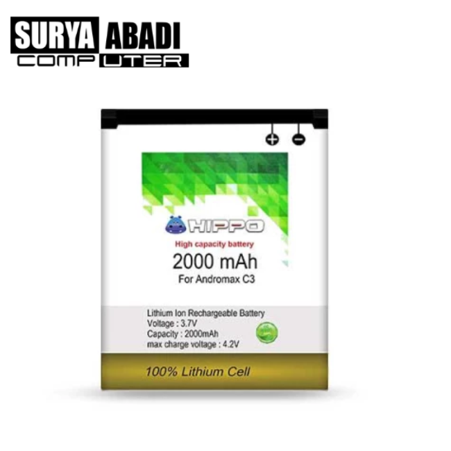 BATERAI HIPPO ANDROMAX C3 2000 MAH