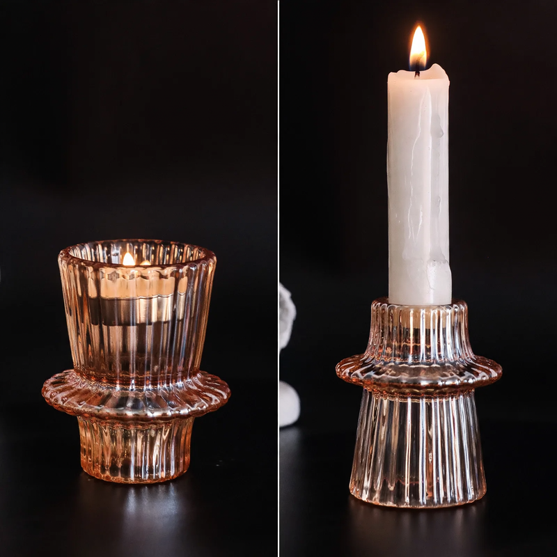Kristall-Glas-Kerzenständer in Grün