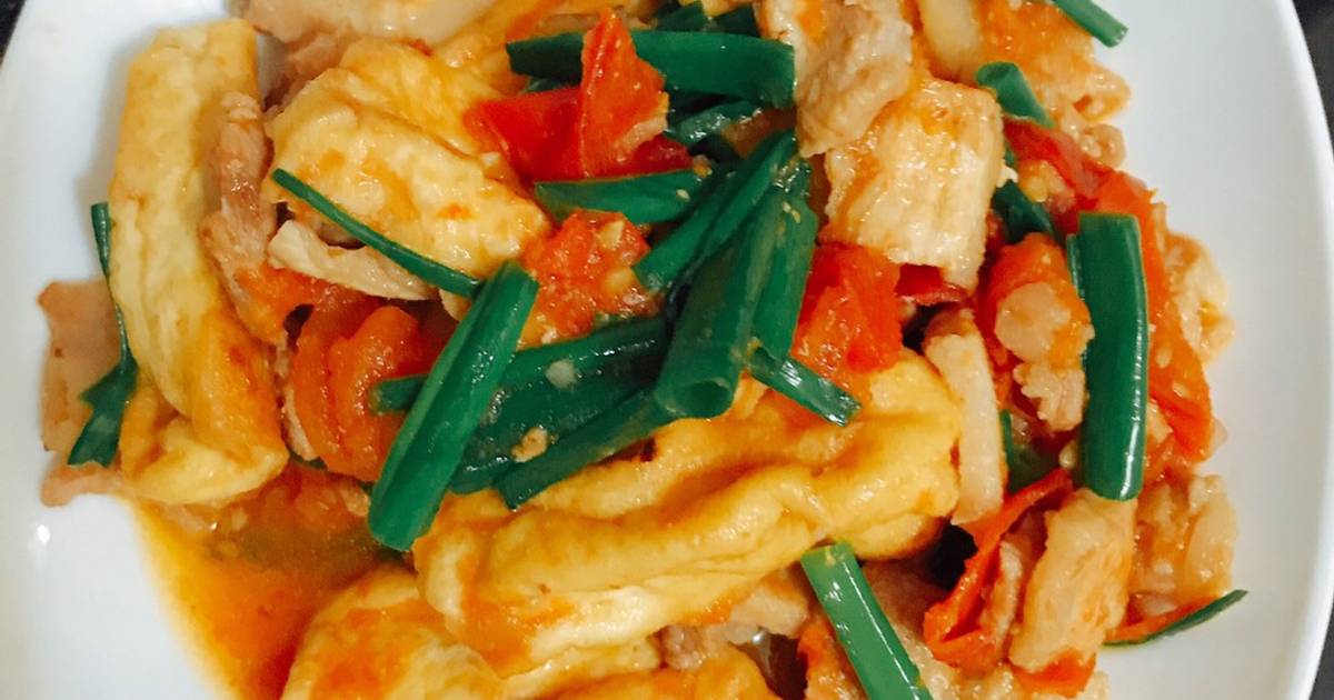 Đậu thịt sốt cà chua