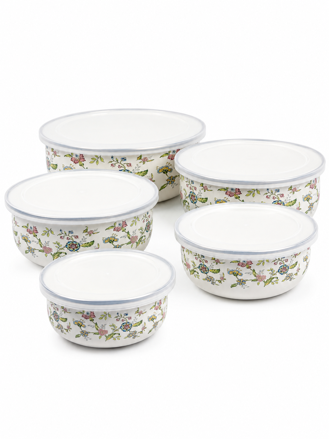Recipiente En Peltre Con Tapa Plastica X 5Pcs 10/12/14/16/18Cm -240/440/740/1000/1500Ml — imagen 2