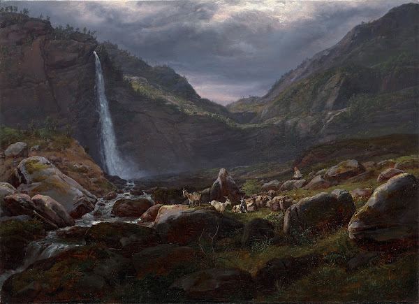Feige Waterfall Feigefossen Lysterfjord Norway 1848