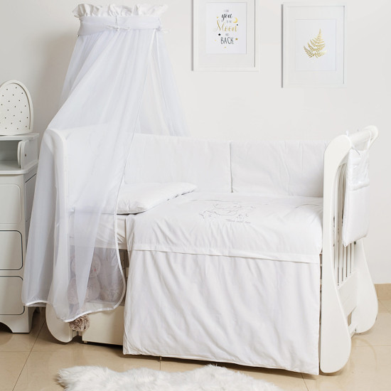 Bedding set for a baby crib 8 el Twins Dolce Loving bear white