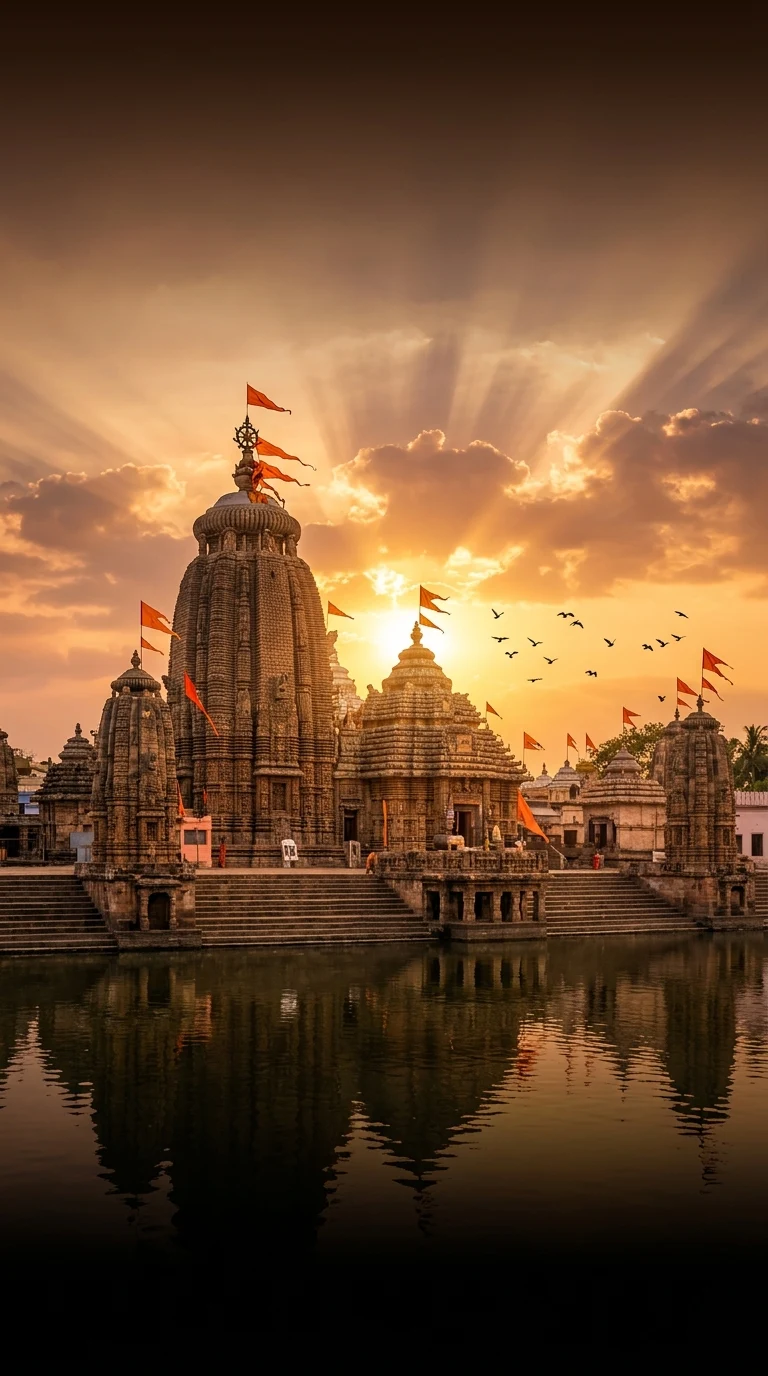Jagannath Temple Puri Golden Sunset Wallpaper - Free 4K mobile Wallpaper