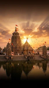 Jagannath Temple Puri Golden Sunset Wallpaper
