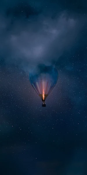 Hot Air Balloon Art Night, Art, Painting, Cloud, Air Travel Full HD iPhone Wallpaper Background