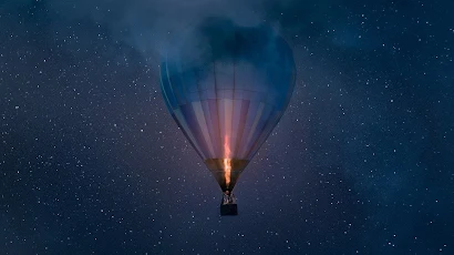 Hot Air Balloon Art Night, Art, Painting, Cloud, Air Travel Full HD iPhone Wallpaper