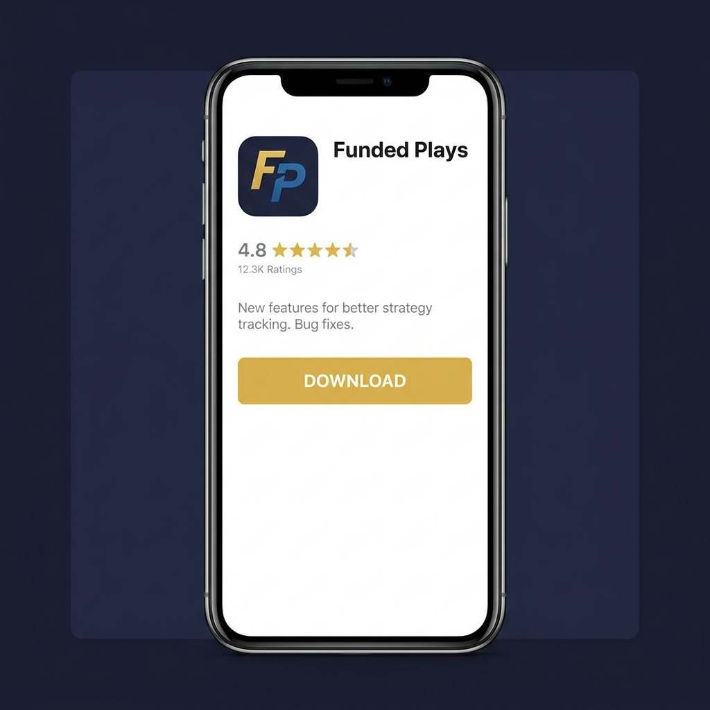 Close up smartphone App Store listing with app icon rating stars update notes and download button on dark background 1st bet app download