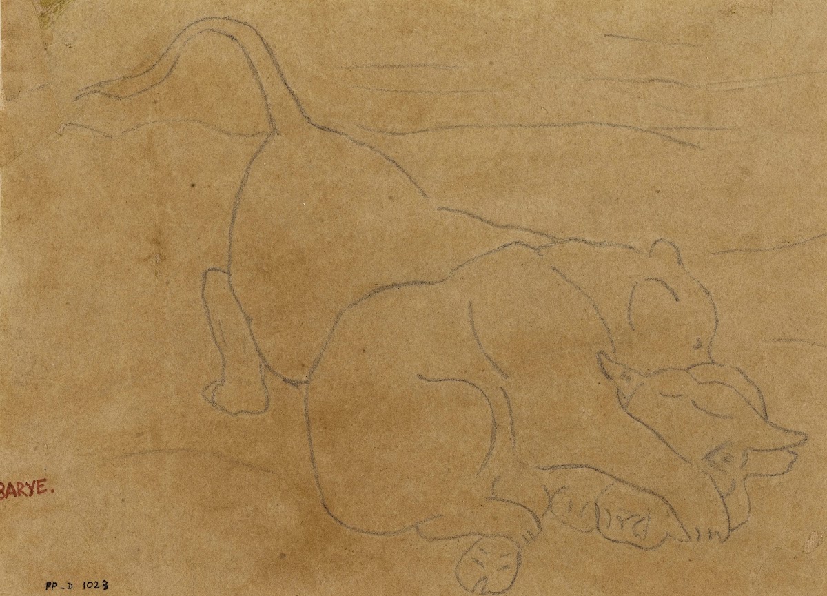 Ours dévorant un boeuf 19th century
