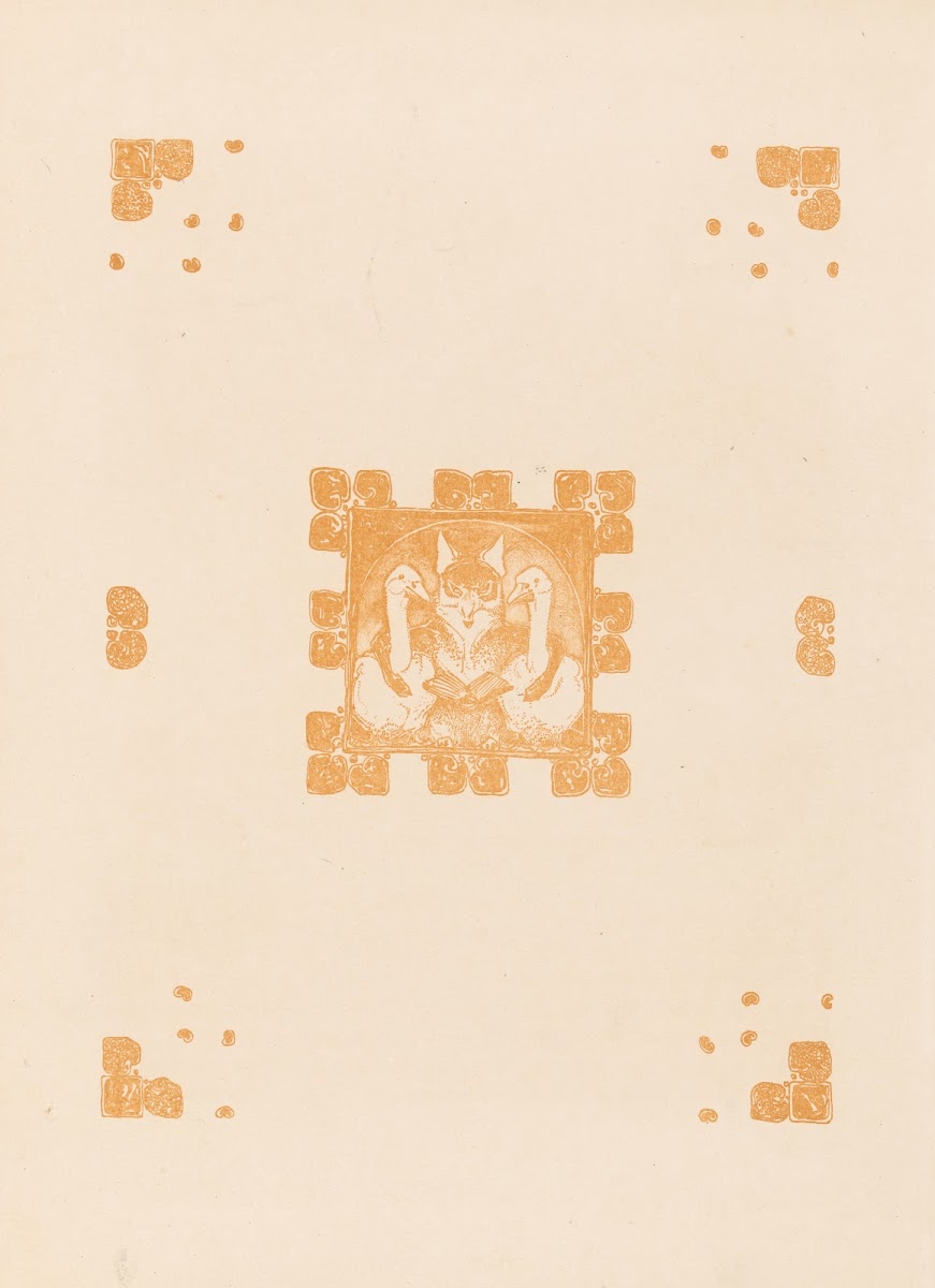Ornamentiek en een vos met twee ganzen 1910