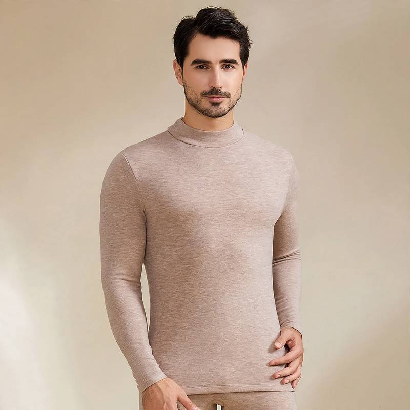 Couple Thermal Underwear Set, Lined, Stand Collar