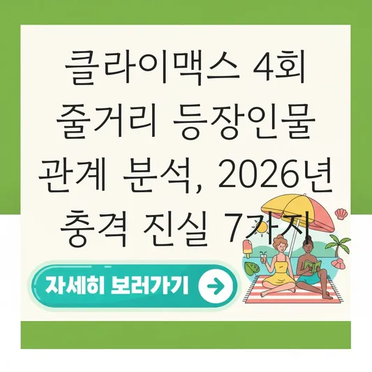 클라이맥스 4회 줄거리 등장인물 관계 분석