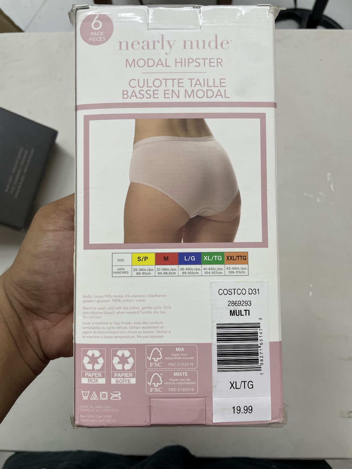 Nearly Nude Undies Assorted Navy XL #0669