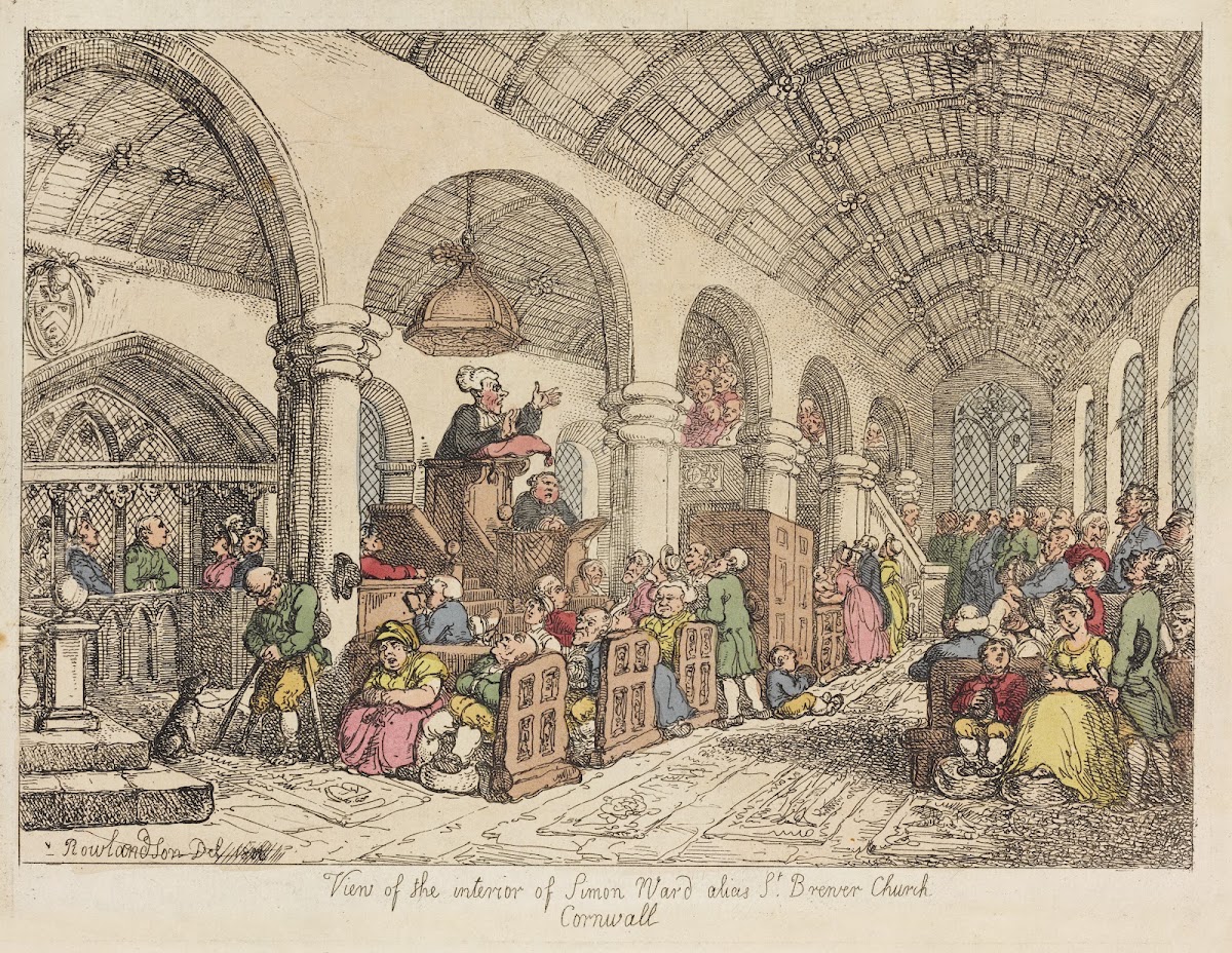 View of the interior of Simon Ward alias St Breners Church Cornwall