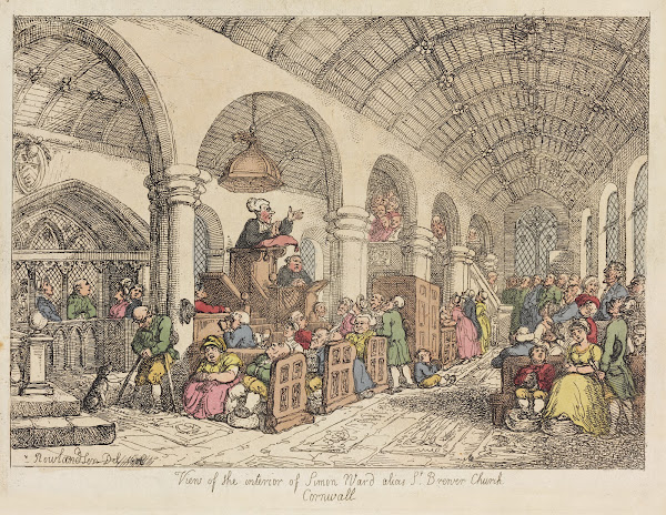 View of the interior of Simon Ward alias St Breners Church Cornwall