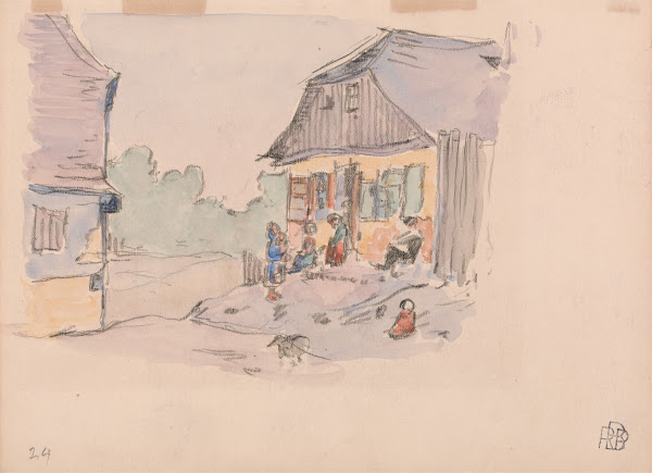 Family Gathered on a Porch Opatow Kielecki Poland ca 1907
