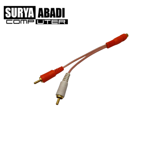 KABEL JUMPER RCA Y 2 RCA MALE TO 1 RCA FEMALE