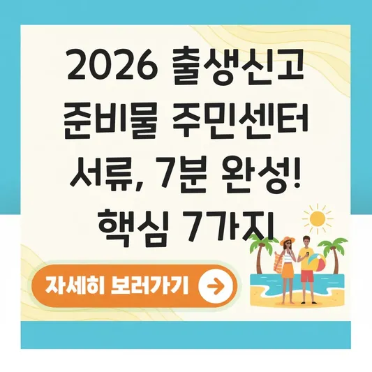 출생신고 준비물 주민센터 방문 서류