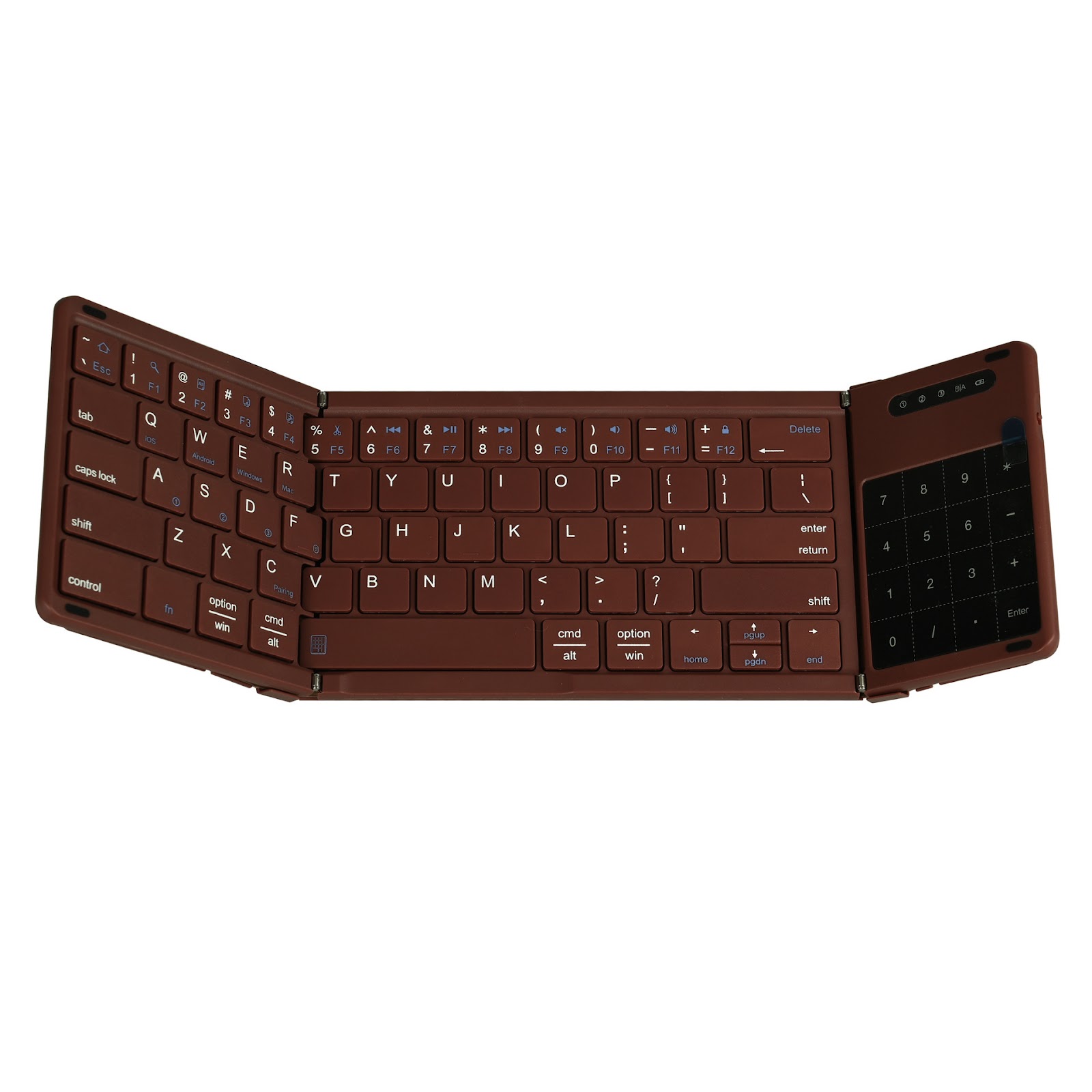 Bluetooth keyboard three-part foldable, 181 × 107 mm