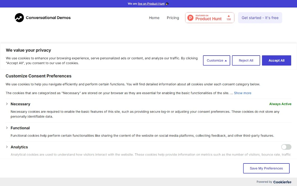 Captura de Conversational Demos