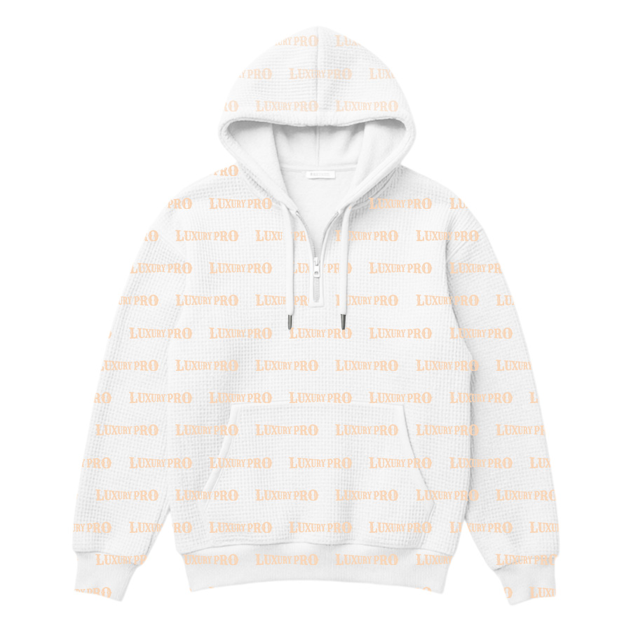 AOP Waffle Knit Half Zip Sweatshirt