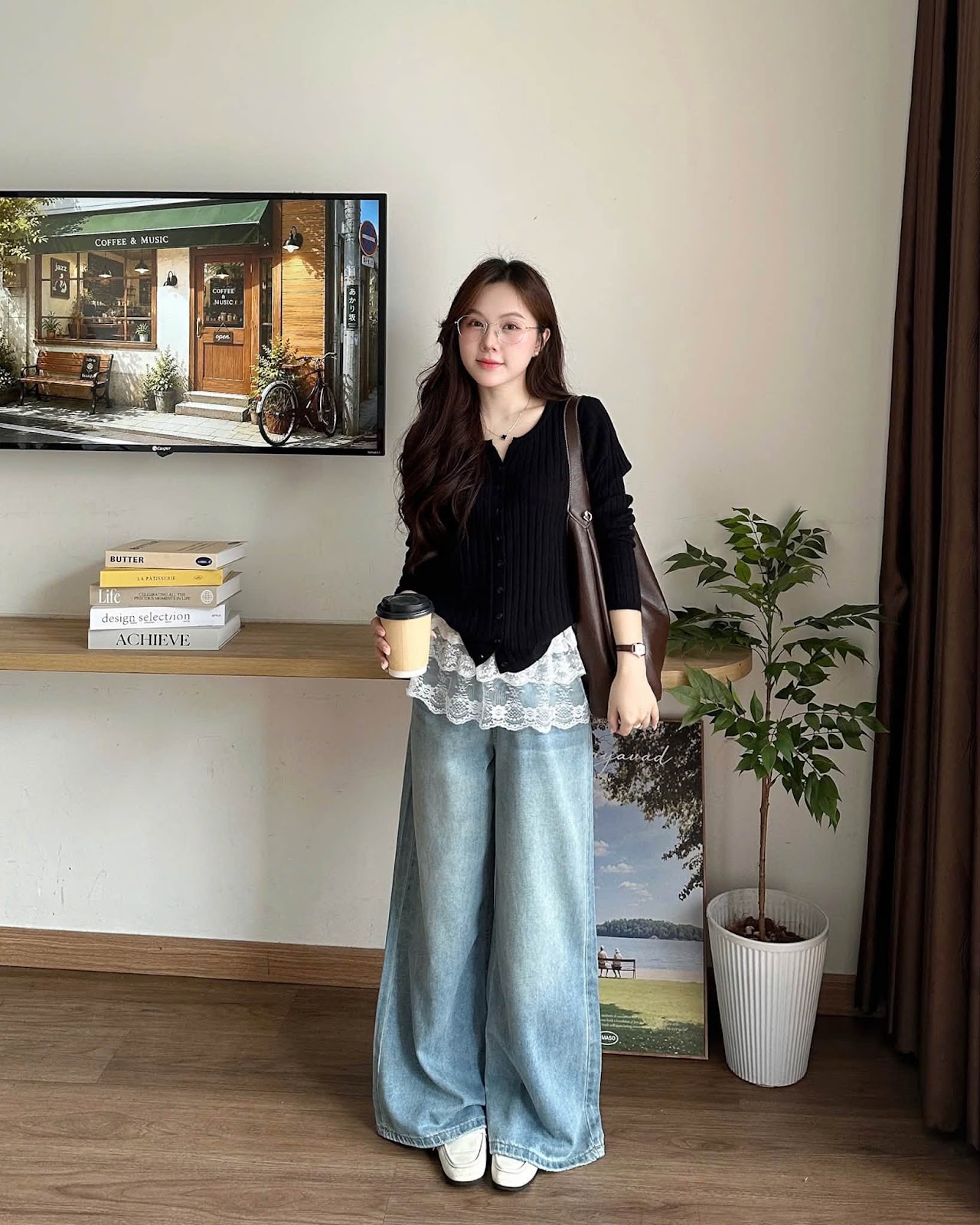 Áo len dài tay gân trơn nút XONXEN SHOP 5382 – Image 4