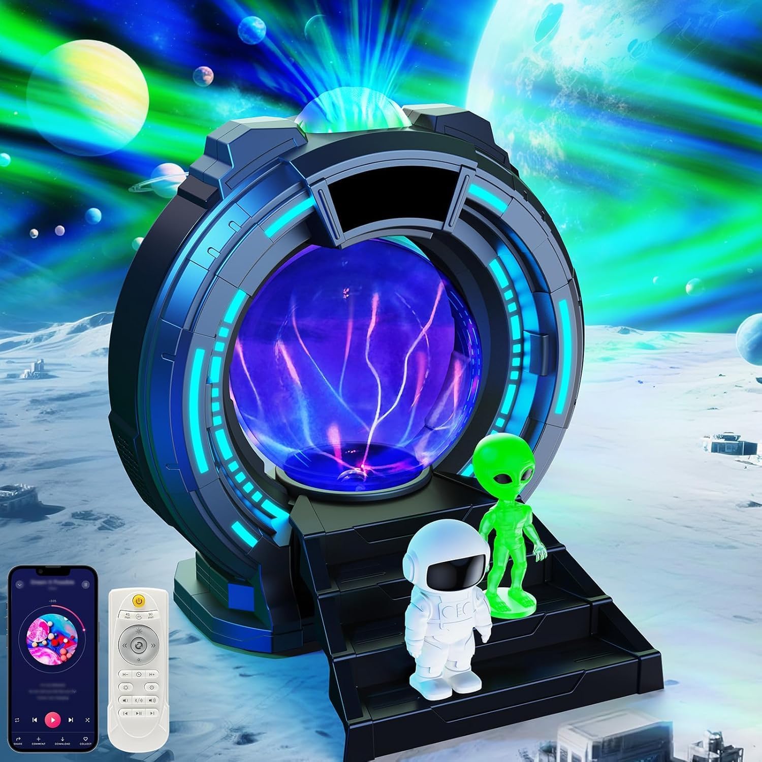 Astronauta Proyector con Altavoz Bluetooth y Sonidos Blancos