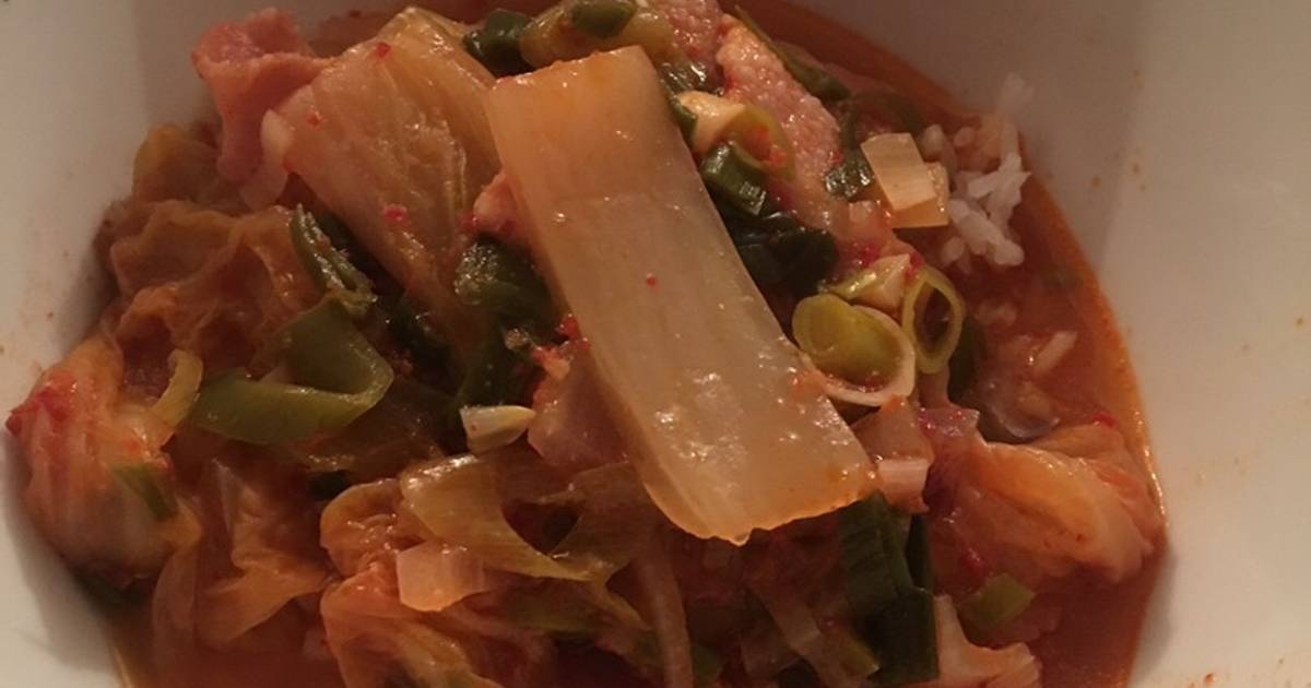 Canh kim chi thịt bacon