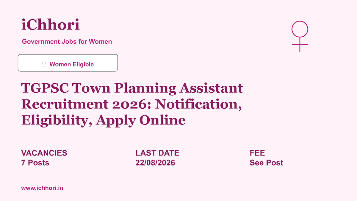 TGPSC Town Planning Assistant Recruitment 2026: Notification, Eligibility, Apply Online - iChhori