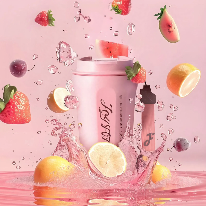 Stainless steel drink bottle with flavor rings