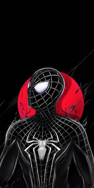 Miles, Morales, Spiderman, Black Suit 4K iPhone Wallpaper Background