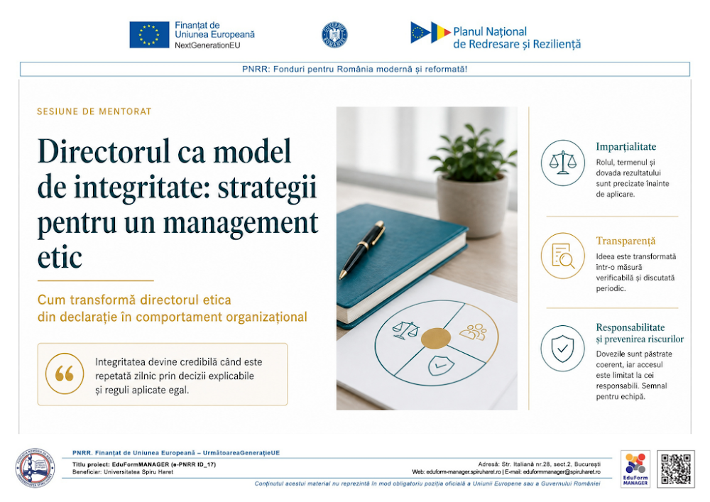 Coperta ghidului Directorul ca model de integritate - strategii pentru un management etic