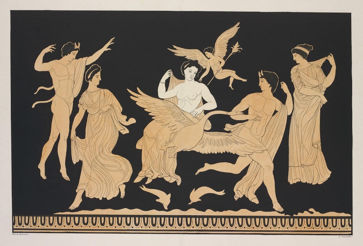 Venus seated on a swan and accompanied by Eros 1844 1861