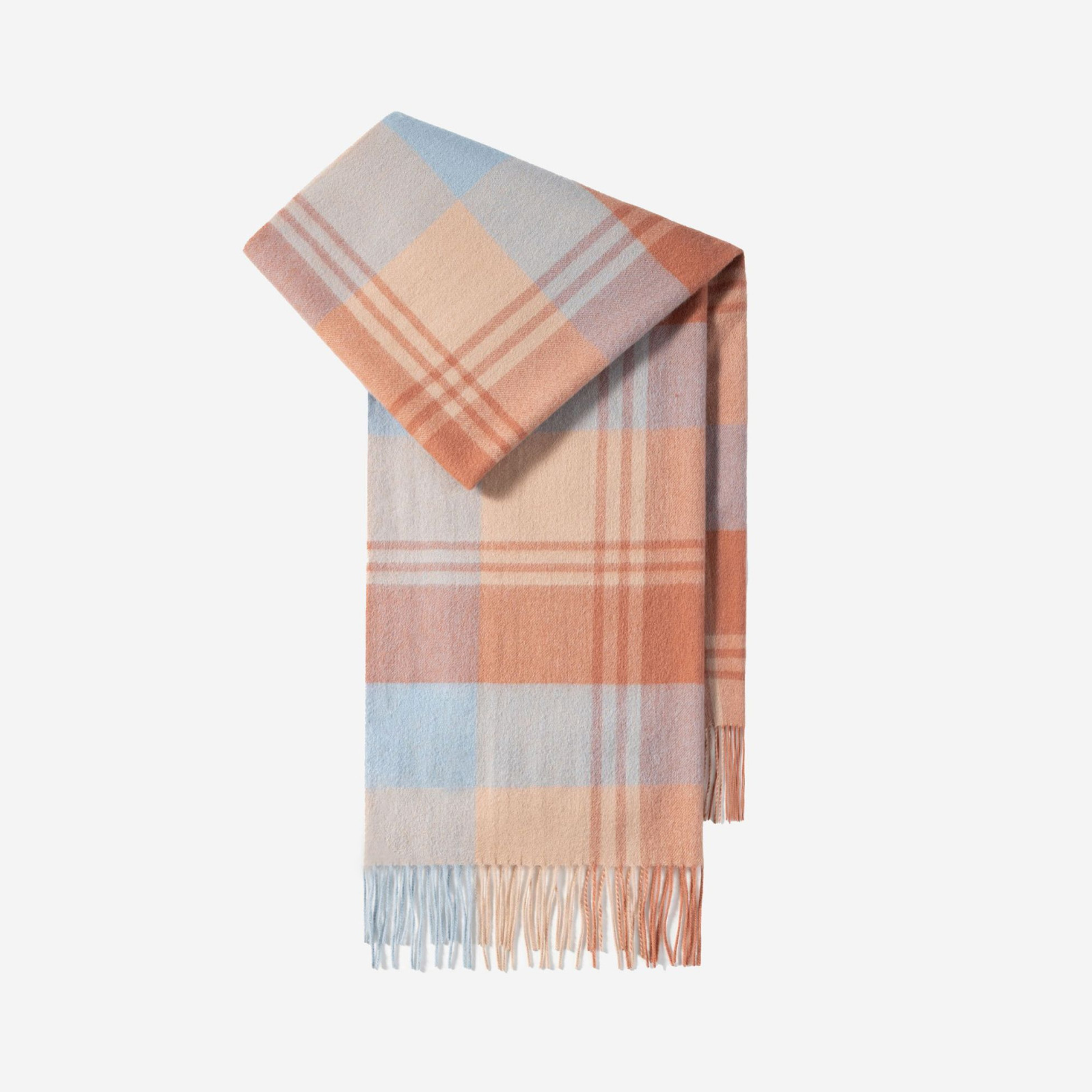 Large wool scarf, 200x70cm, checkered