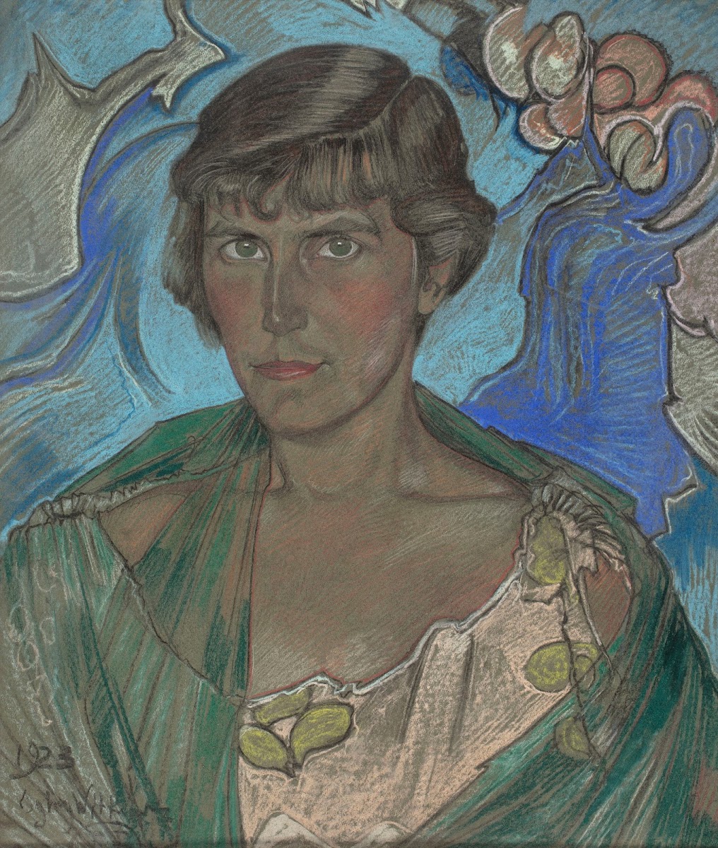 Portret kobiety w zielonym szalu 1923