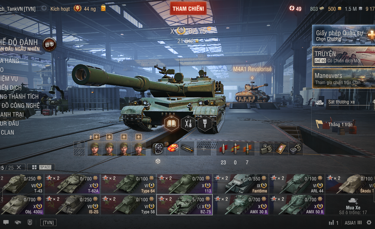 Acc World of Tanks PC gồm 6 tank X BZ-75, 113, Obj 430U, T-6...