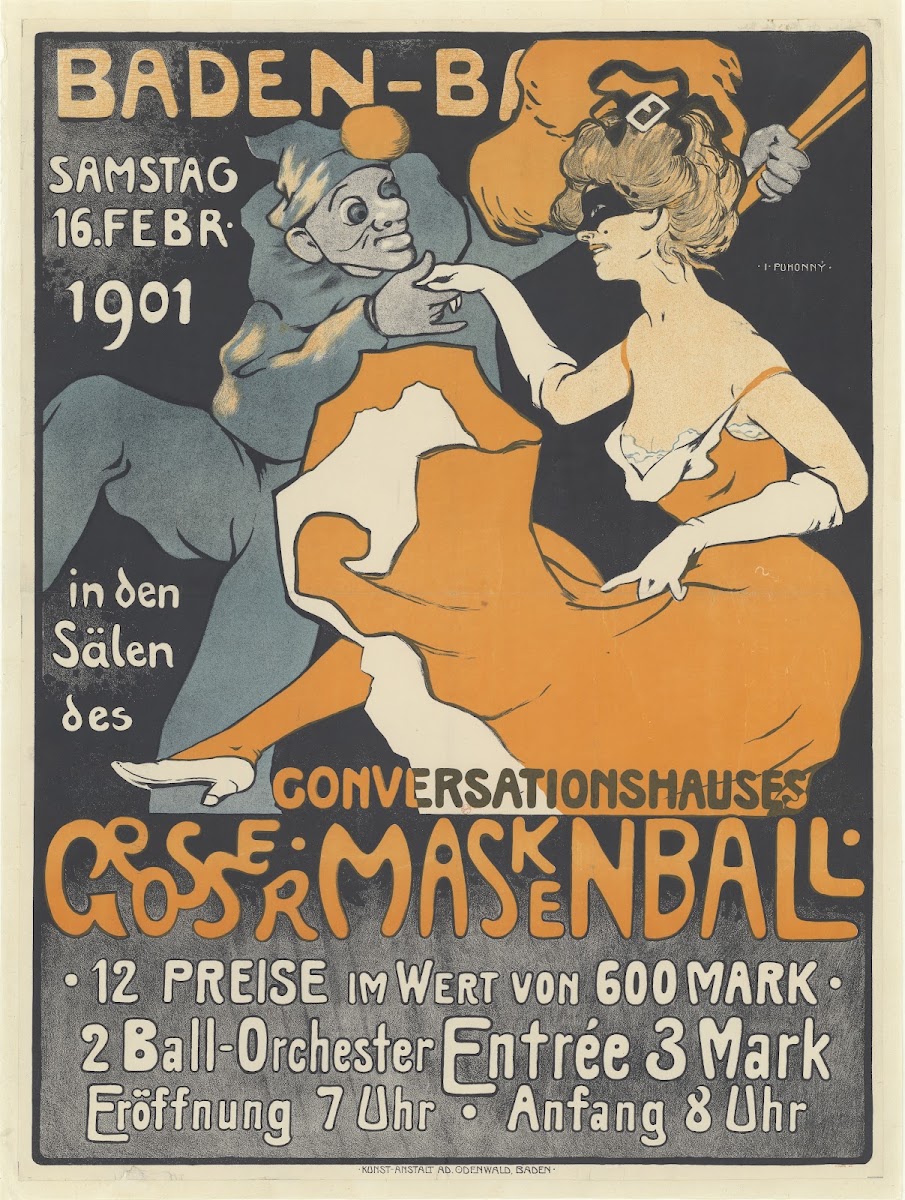 Baden Baden Samstag 16 Febr 1901 Conversationshauses Grosser Maskenball 1901