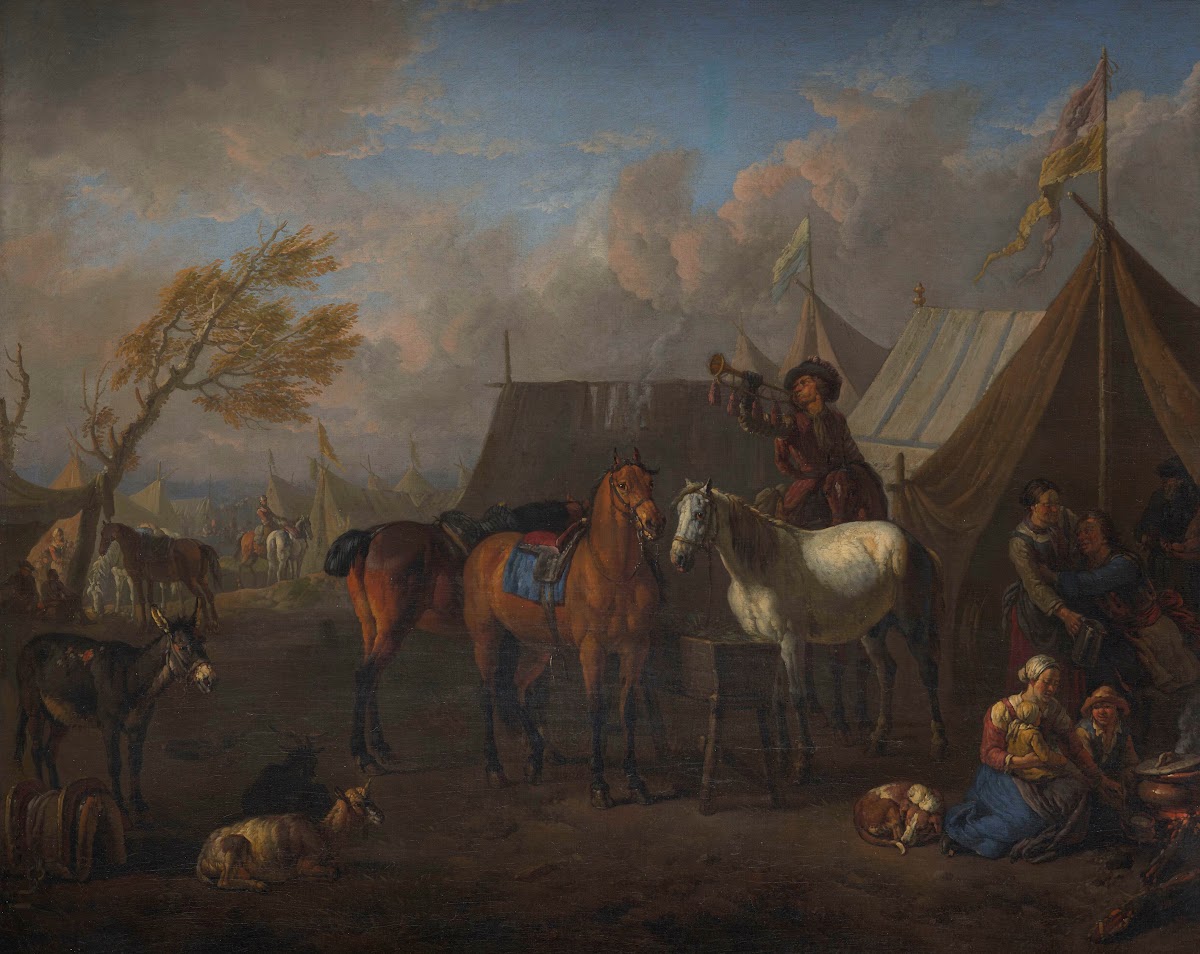 Camp Scene with a Trumpeter 1697