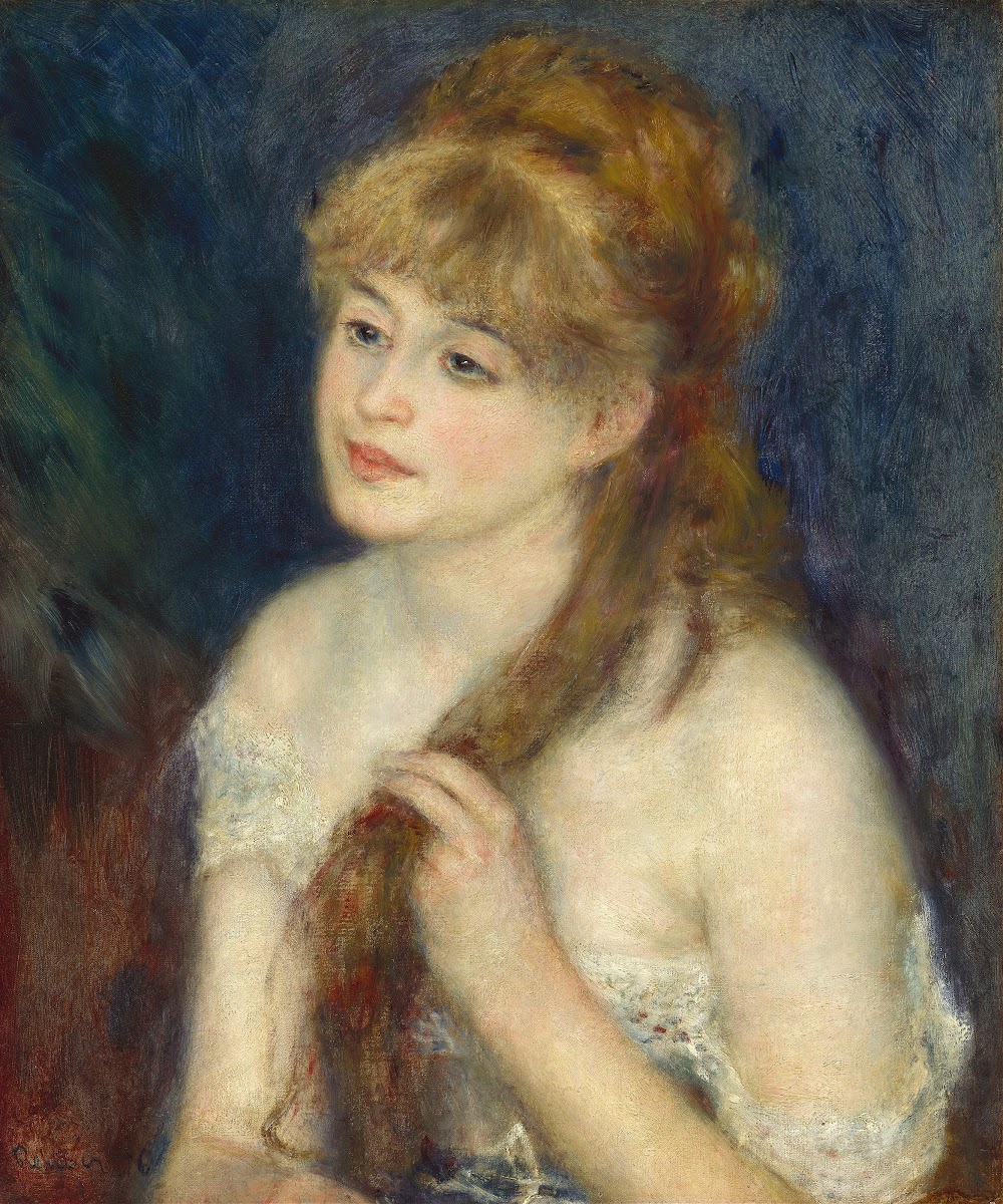 Young Woman Braiding Her Hair 1876
