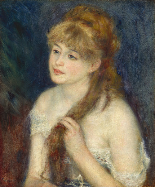 Young Woman Braiding Her Hair 1876
