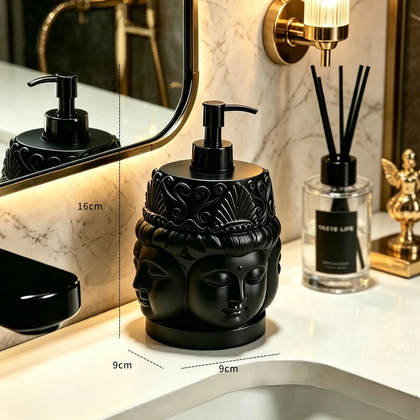 Seifenspender Buddhakopf, Pumpflasche
