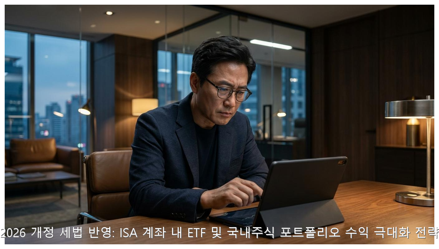 2026 개정 세법 반영: ISA 계좌 내 ETF 및 국내주식 포트폴리오 수익 극대화 전략 핵심 안내 및 분석 인포그래픽 (2)