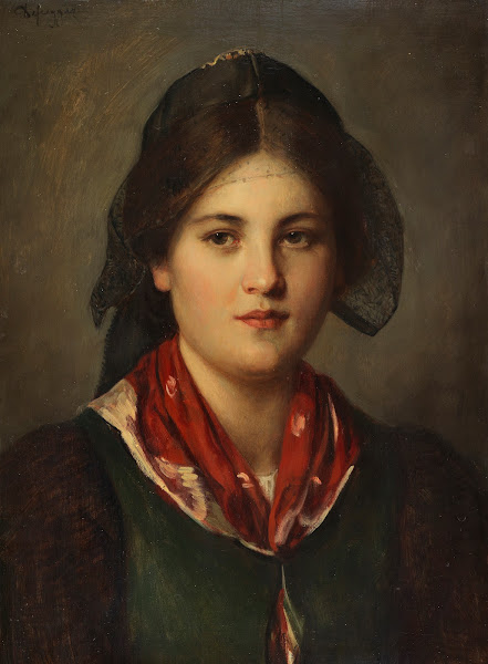 Dirndl mit Spitzenhaube 1880 90
